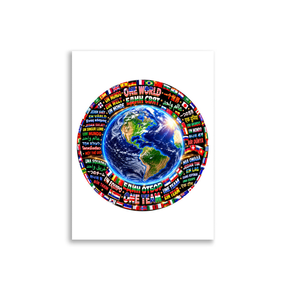 Póster ONE WORLD • ONE TEAM 30×40 – imagen 1