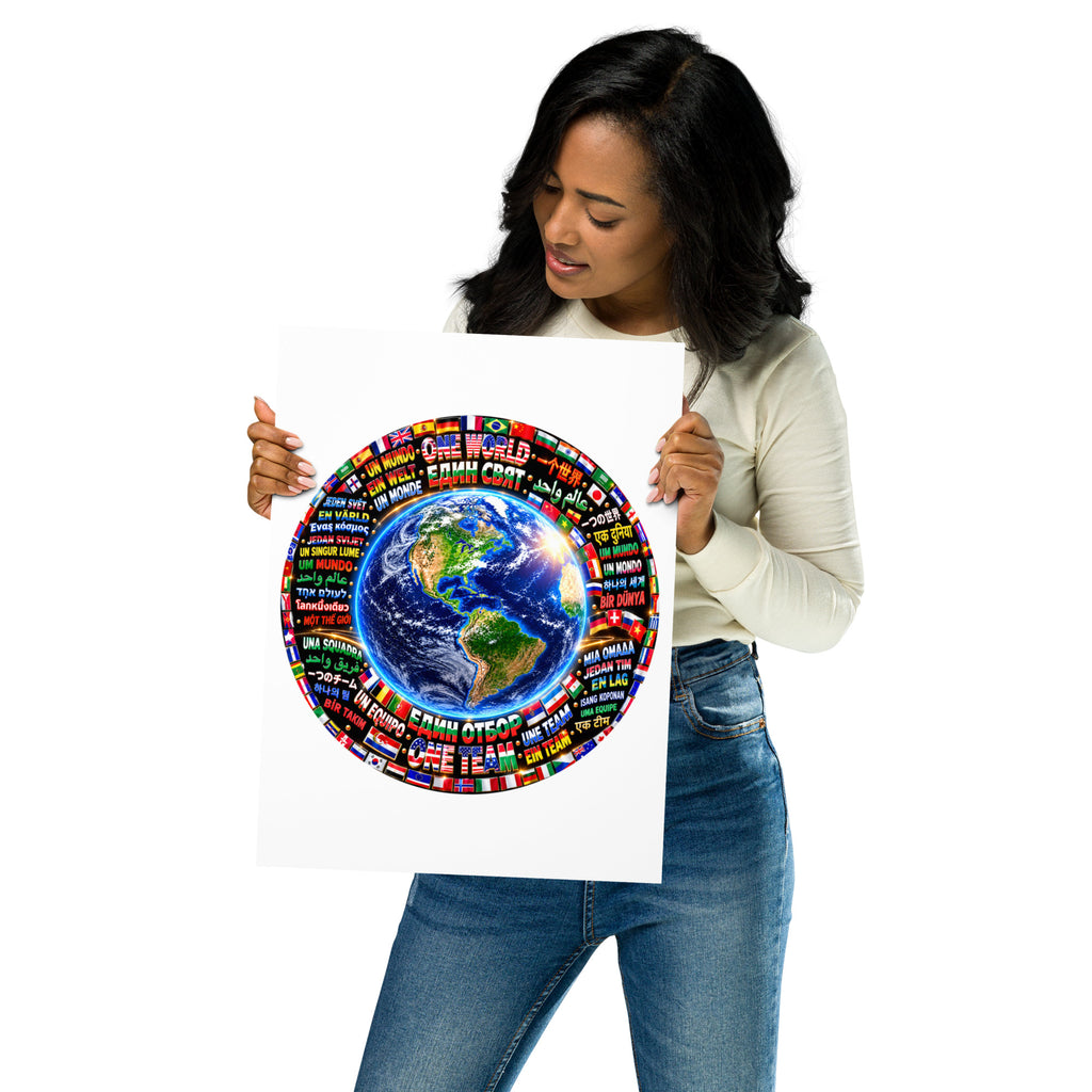 Póster ONE WORLD • ONE TEAM 30×40 – imagen 2