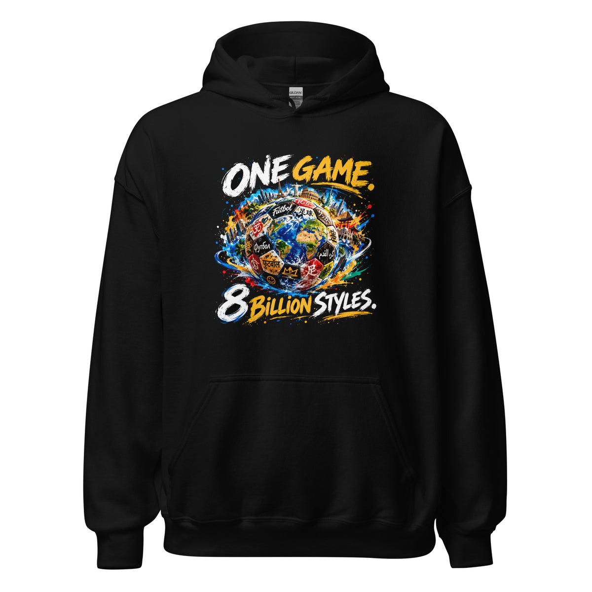 ONE GAME. 8 BILLION STYLES. Unisex-Hoodie – in Schwarz, Vorderansicht