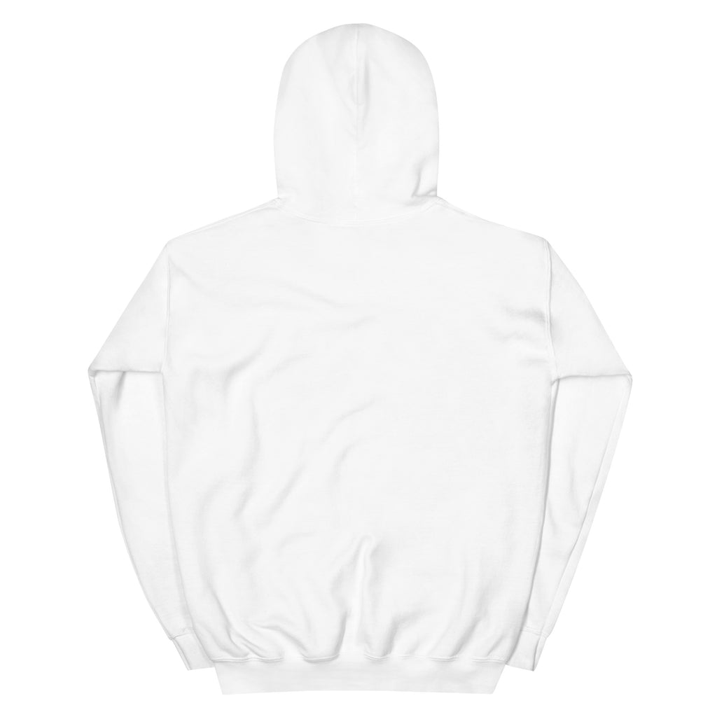 Sudadera con capucha ONE WORLD • ONE TEAM – color blanco, vista trasera
