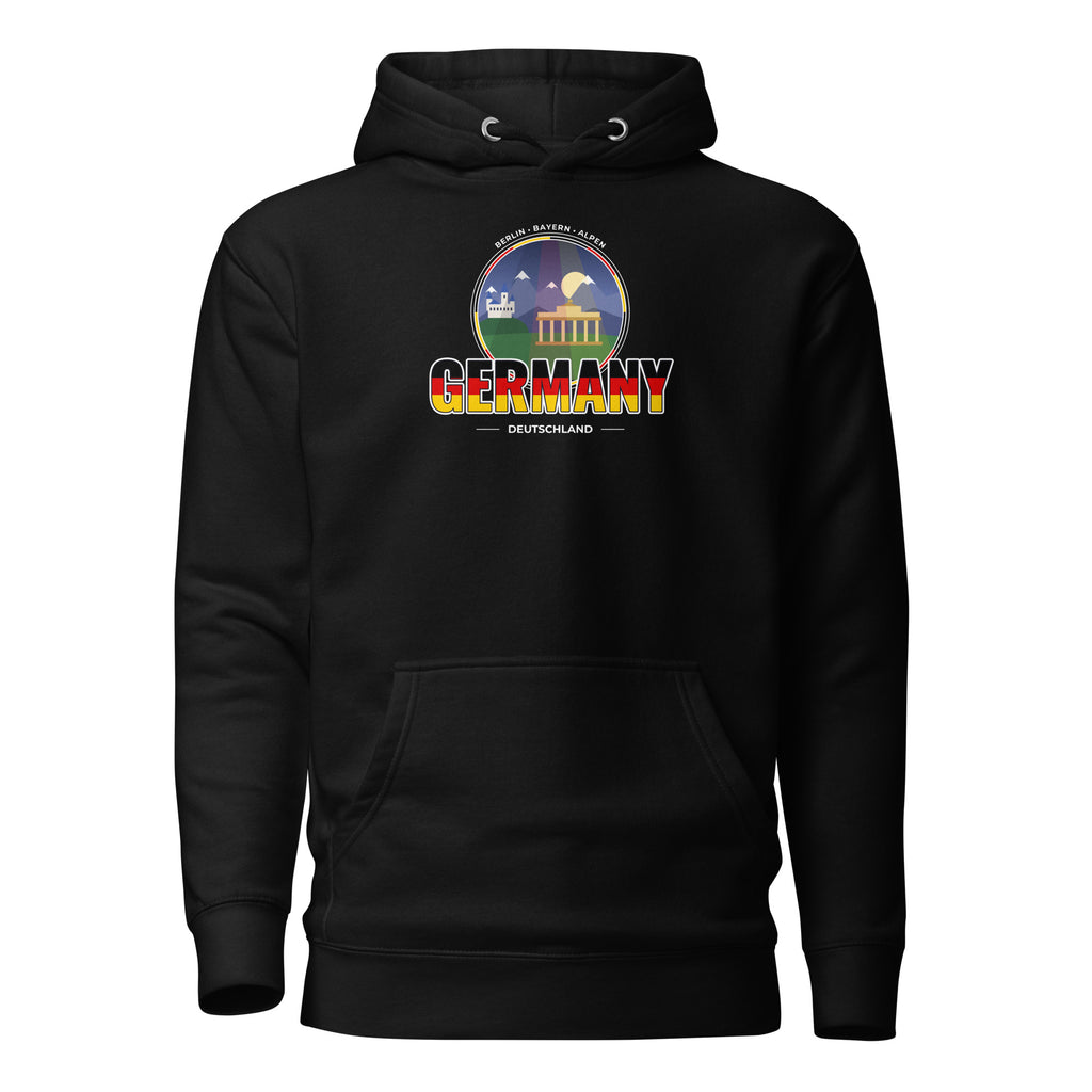 Kapuzenpullover DEUTSCHLAND – Berlin, Rhein & Alpen, Vorderansicht