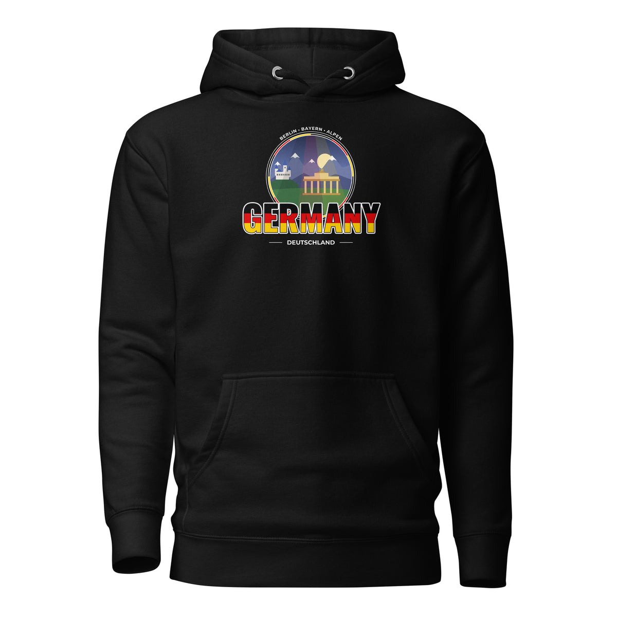Kapuzenpullover DEUTSCHLAND – Berlin, Rhein & Alpen, Vorderansicht