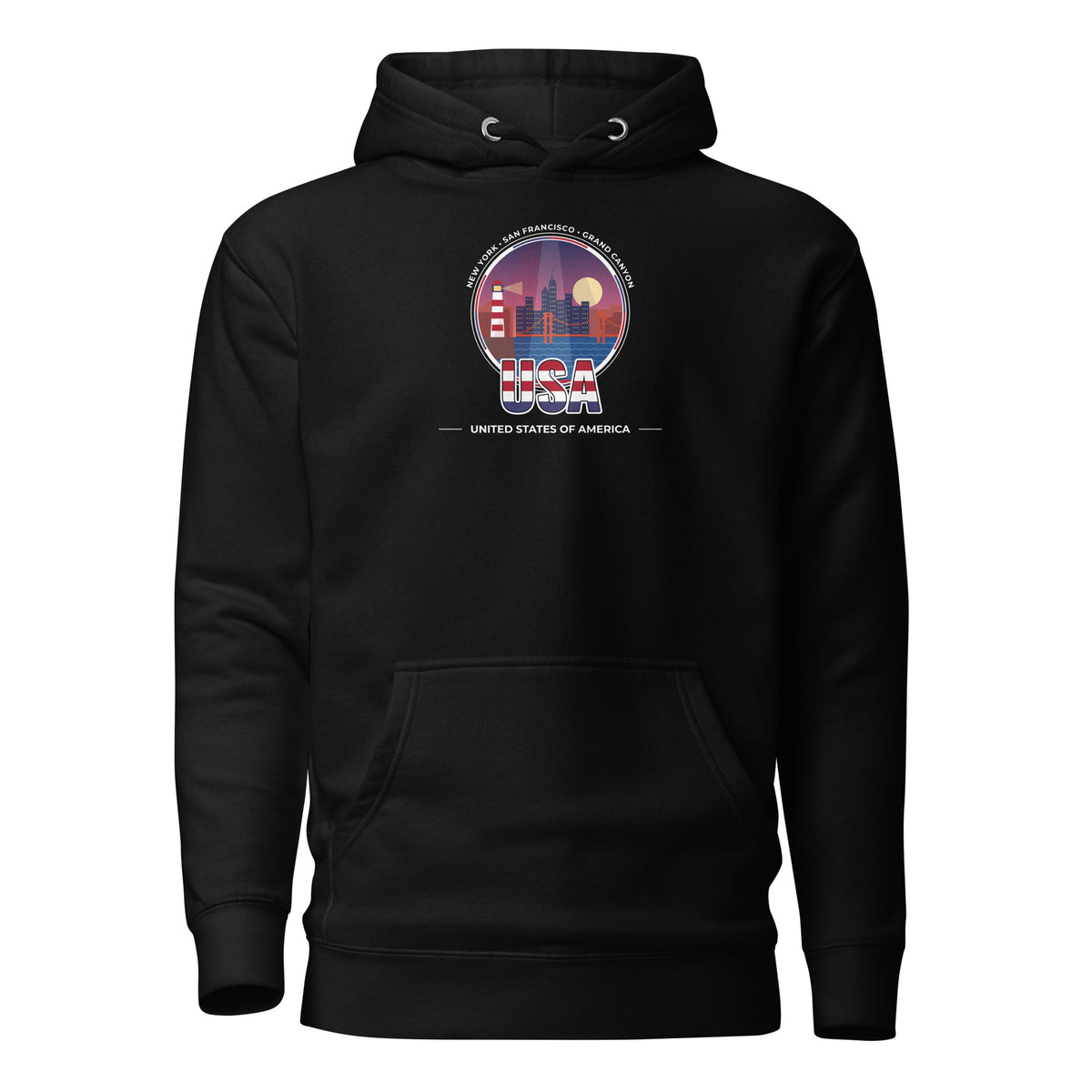 USA Hoodie – Coast to Coast Road Trip, front view