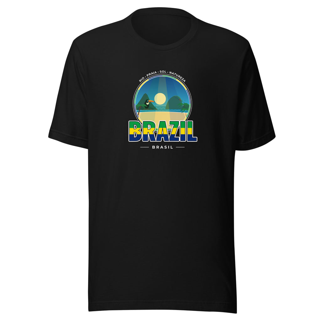 Camiseta BRASIL – Rio, Amazônia e Praias, vista de frente