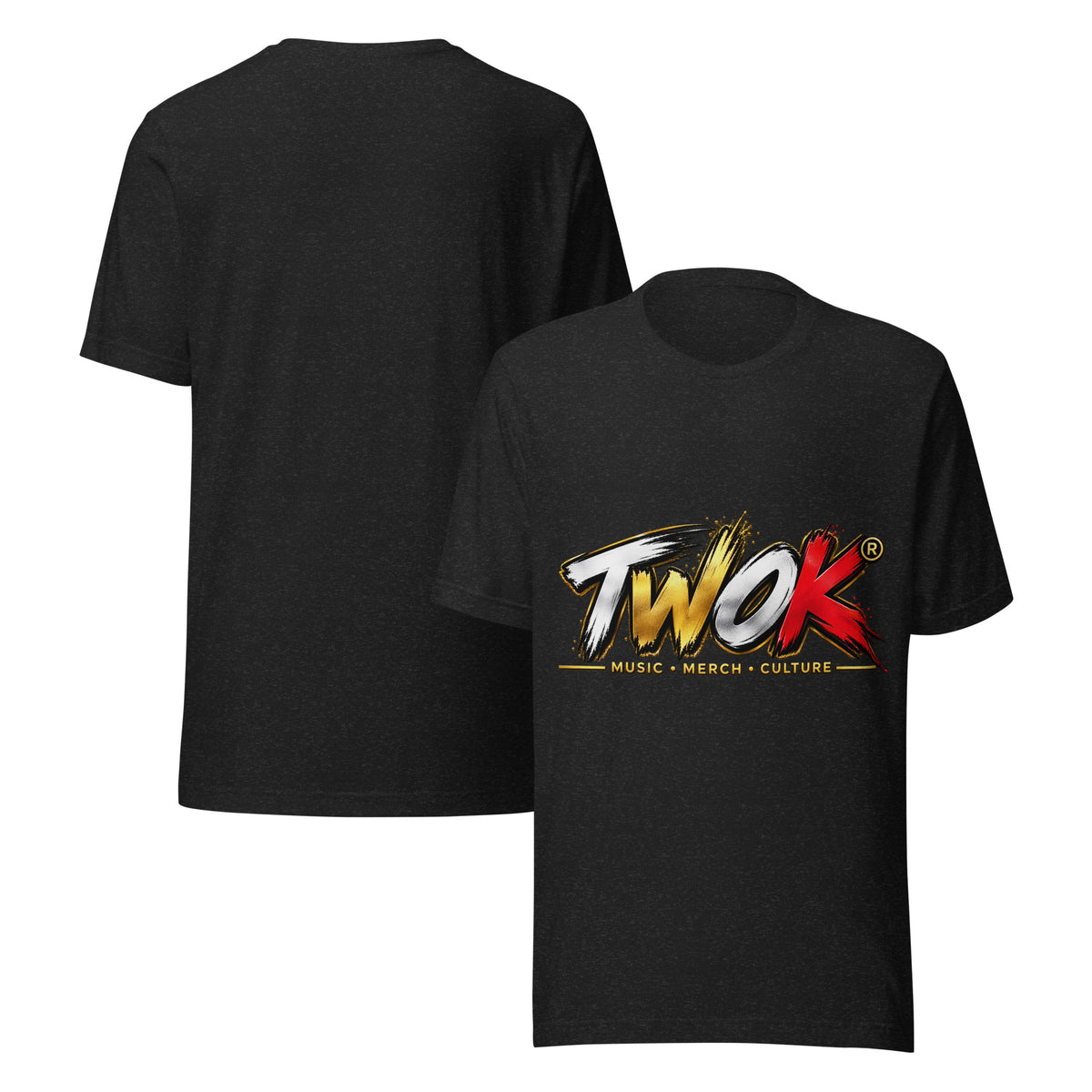 Camiseta unisex TWOK® – Music • Merch • Culture, logo en la parte delantera
