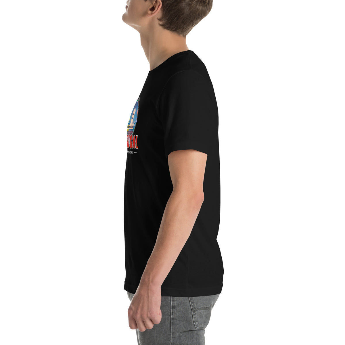 T-shirt PORTUGAL – Lisboa, Porto e Algarve, pormenor da estampa