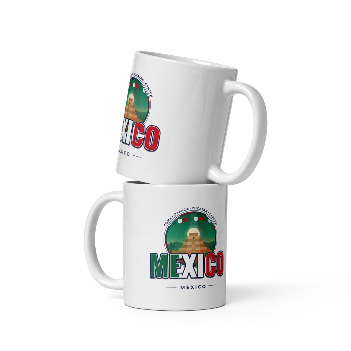 Taza MÉXICO – Pirámides, Playas y Colores, vista de frente